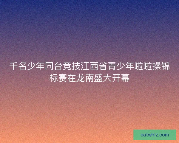 千名少年同台竞技江西省青少年啦啦操锦标赛在龙南盛大开幕 千名少年同台竞技江西省青少年啦啦操锦标赛在龙南盛大开幕